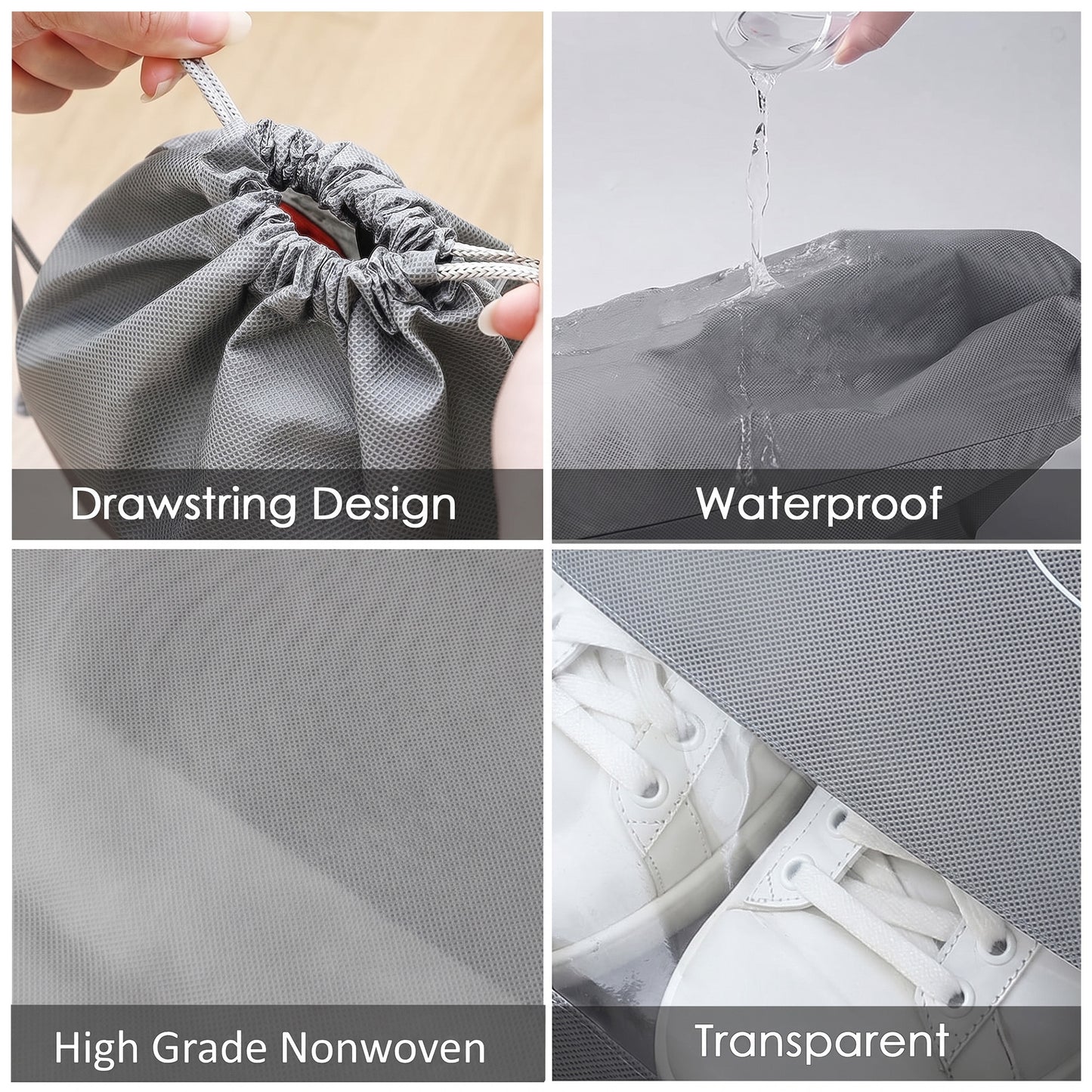 Prime Pick Shoe Travel Bag Set of 6 – Waterproof Dustproof Portable Shoe Organizer Pouches for Travel & Storage