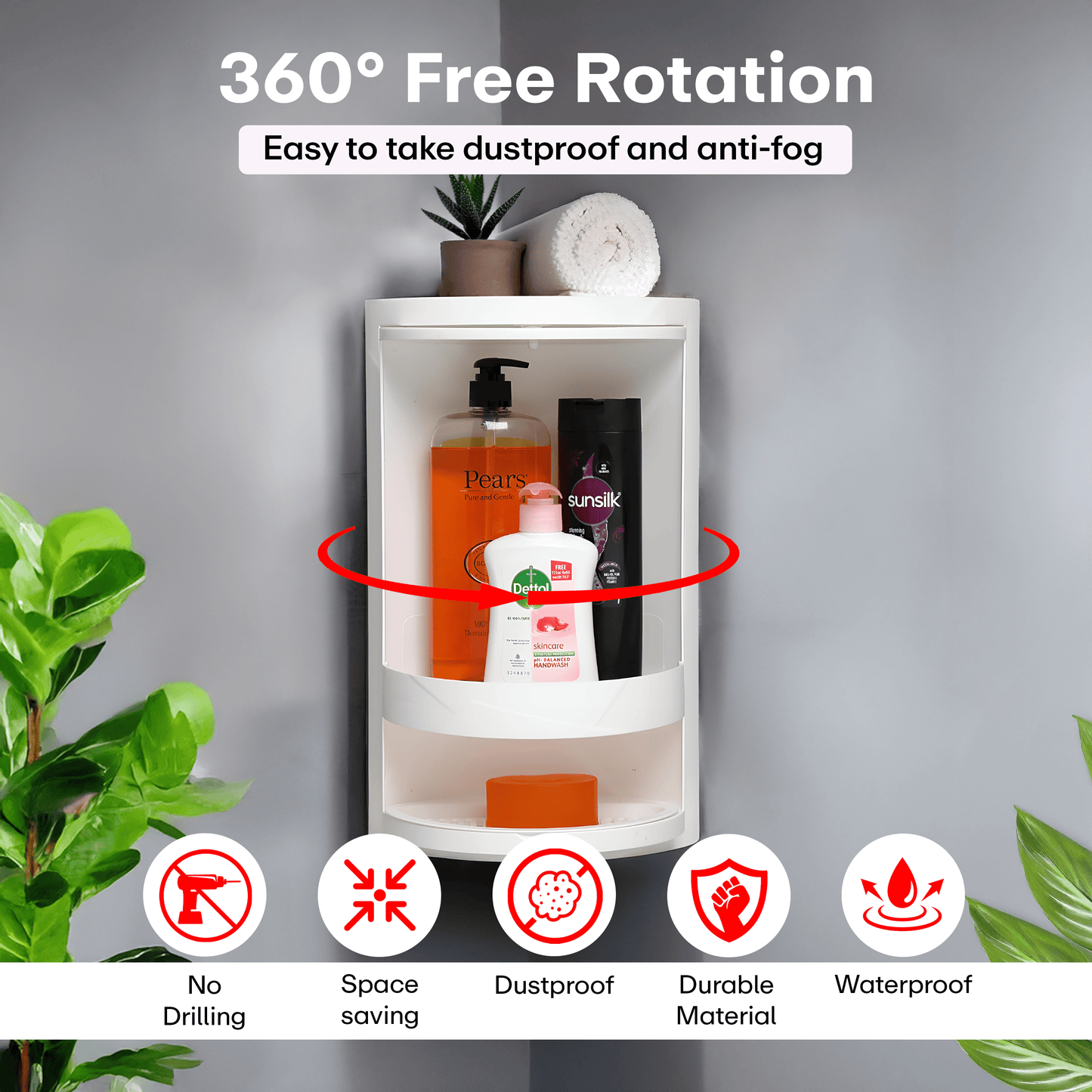 Prime Pick Bathroom Rotating  Shampoo Organizer