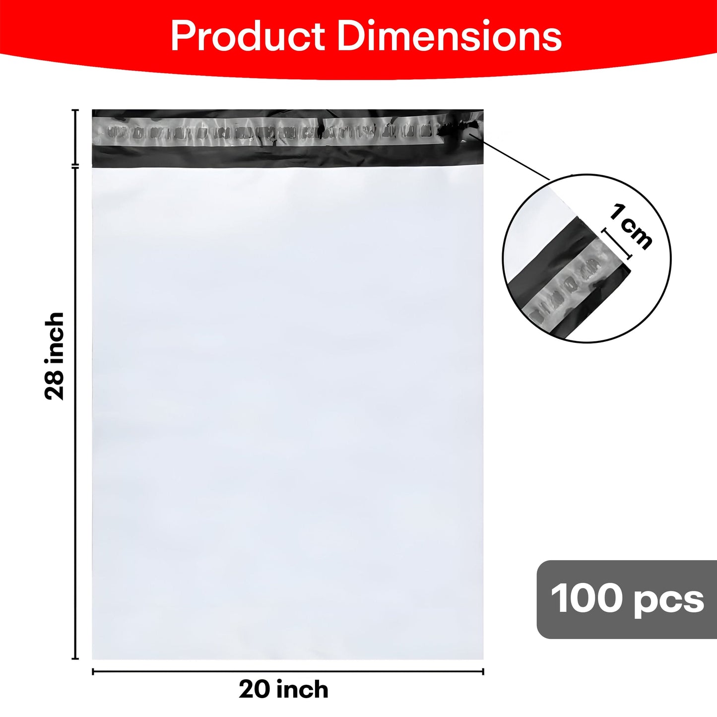 Prime Pick Tamper Proof Courier Bags 20X28 Inches Pack Of-100