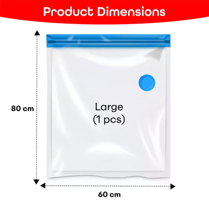 Prime Pick Vacuum Compression Storage Bags With Hand Pump Pack Of-5 Large (80X60)Cm
