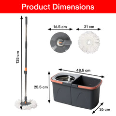 Prime Pick Spin Mop Basket With Triangle Mop Stand