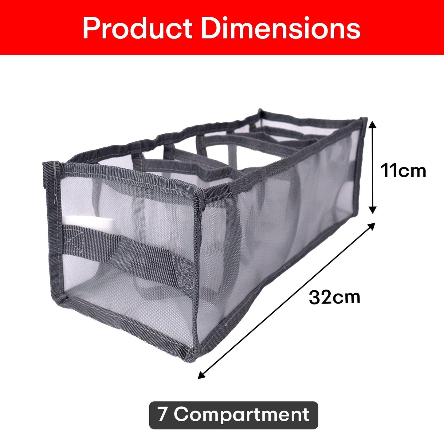 Prime Pick 7-Compartment Mesh Organizer M FS-6546