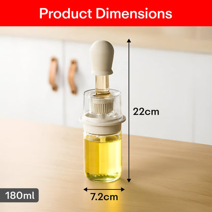 Prime Pick 180ml Oil Dispenser Bottle with Silicone Built-in Brush