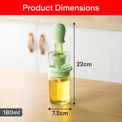 Prime Pick 180ml Oil Dispenser Bottle with Silicone Built-in Brush