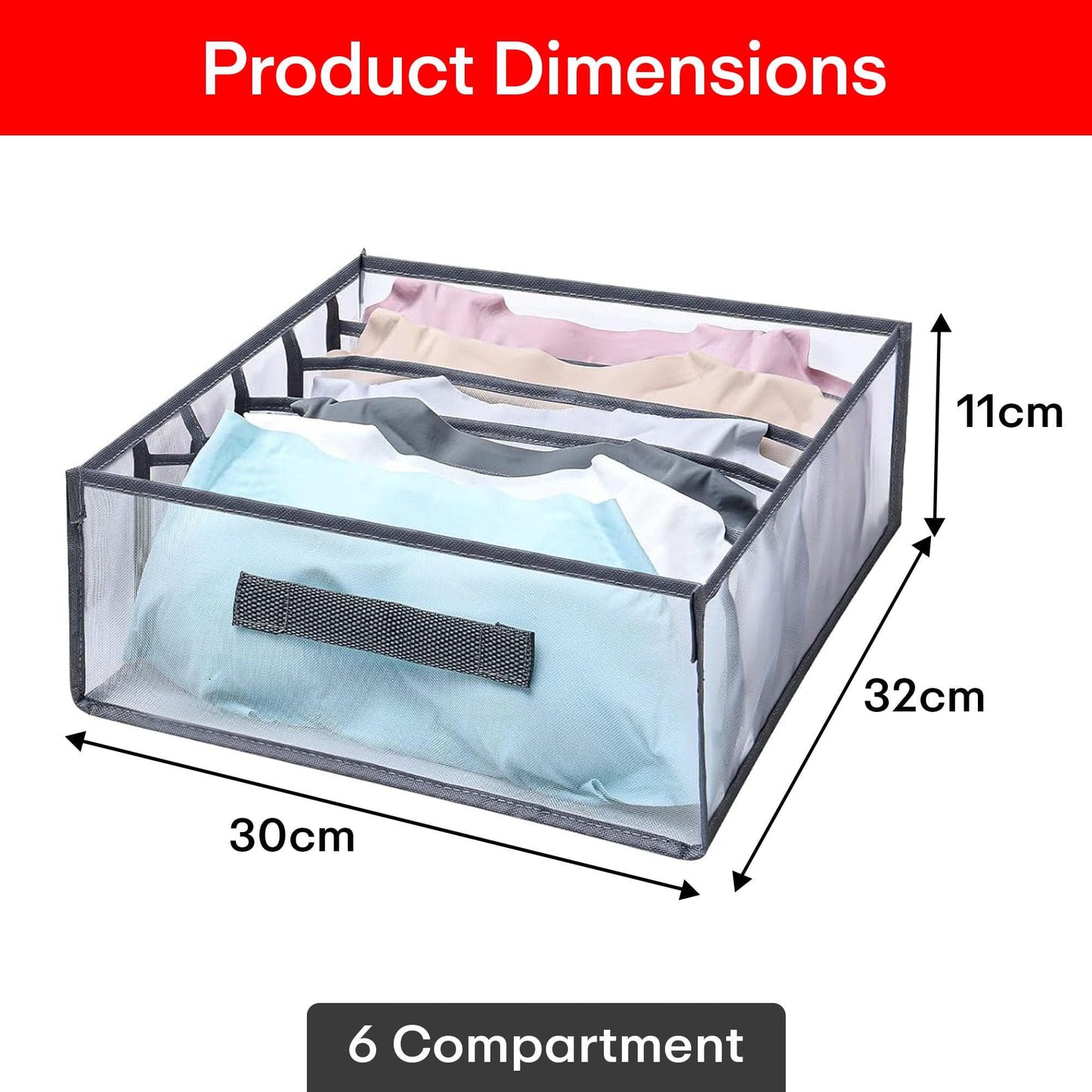 Prime Pick 6-Compartment Mesh Organizer FS-6544