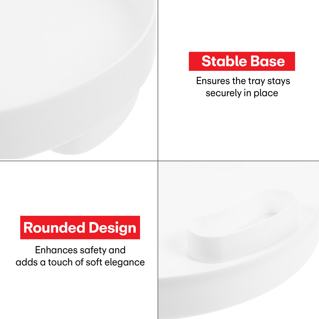 Round White Storage Tray