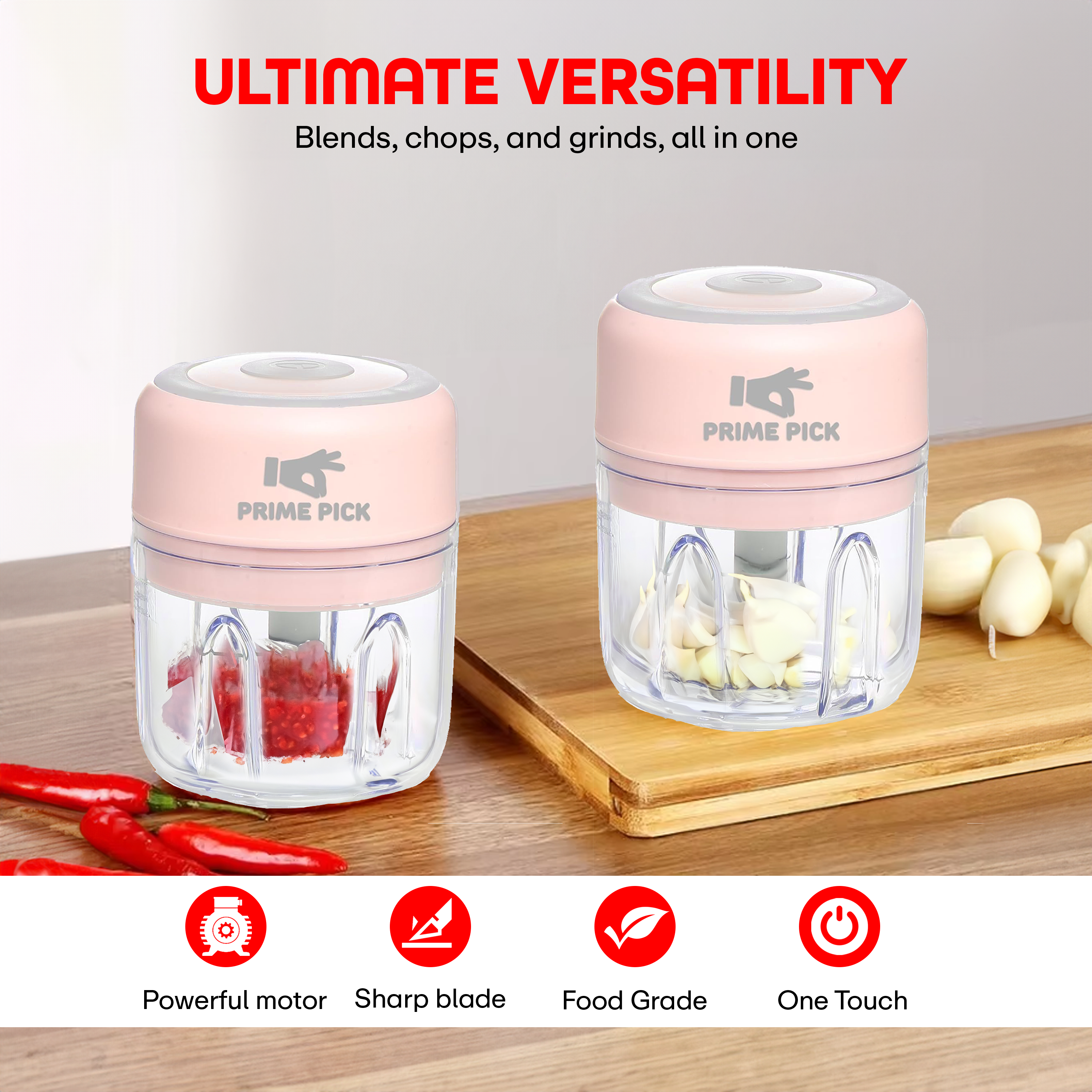 Prime Pick Rechargeable Mini Electric Chopper