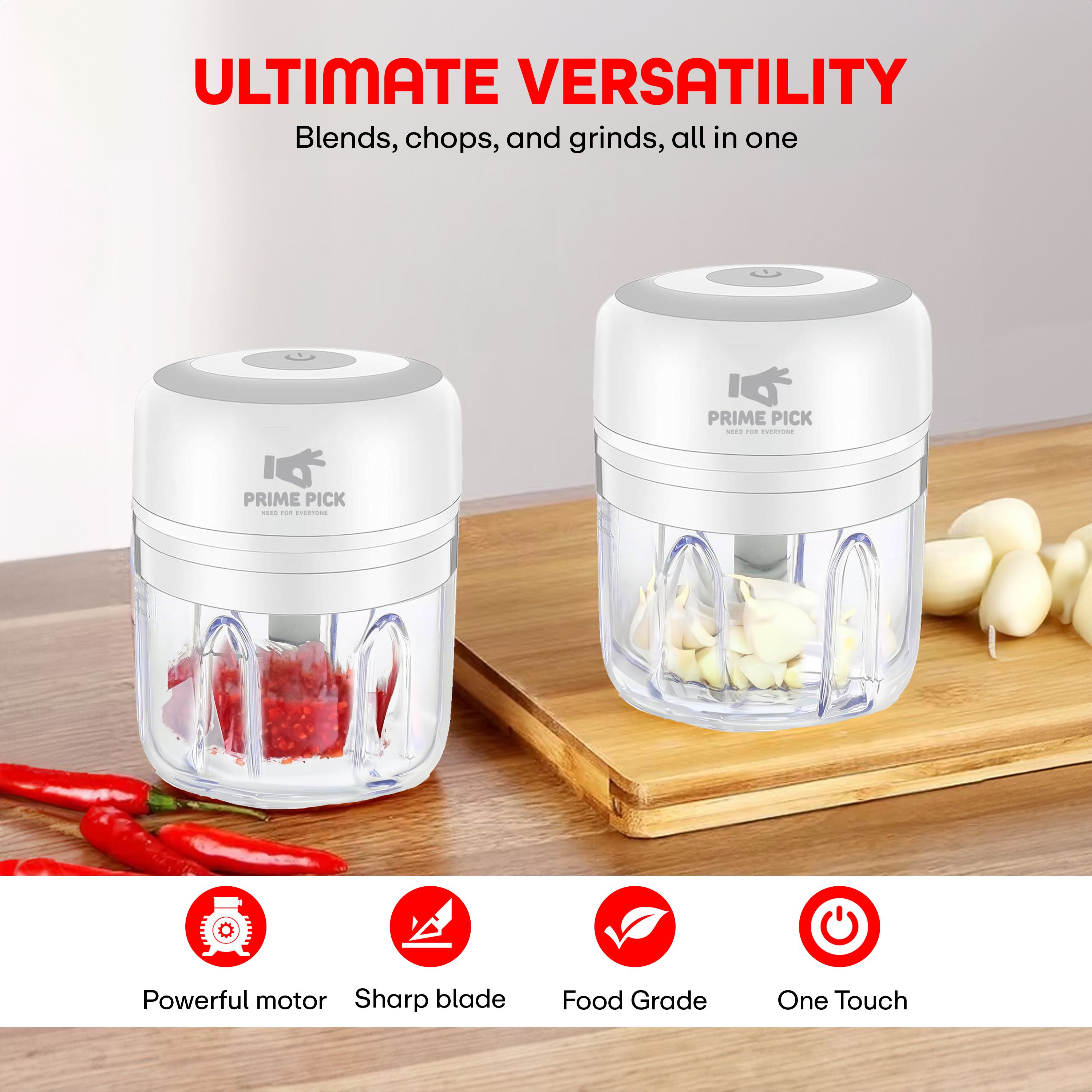 Prime Pick Rechargeable Mini Electric Chopper