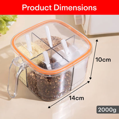 Prime Pick Multi-Grid Seasoning Box with Lid – Orange