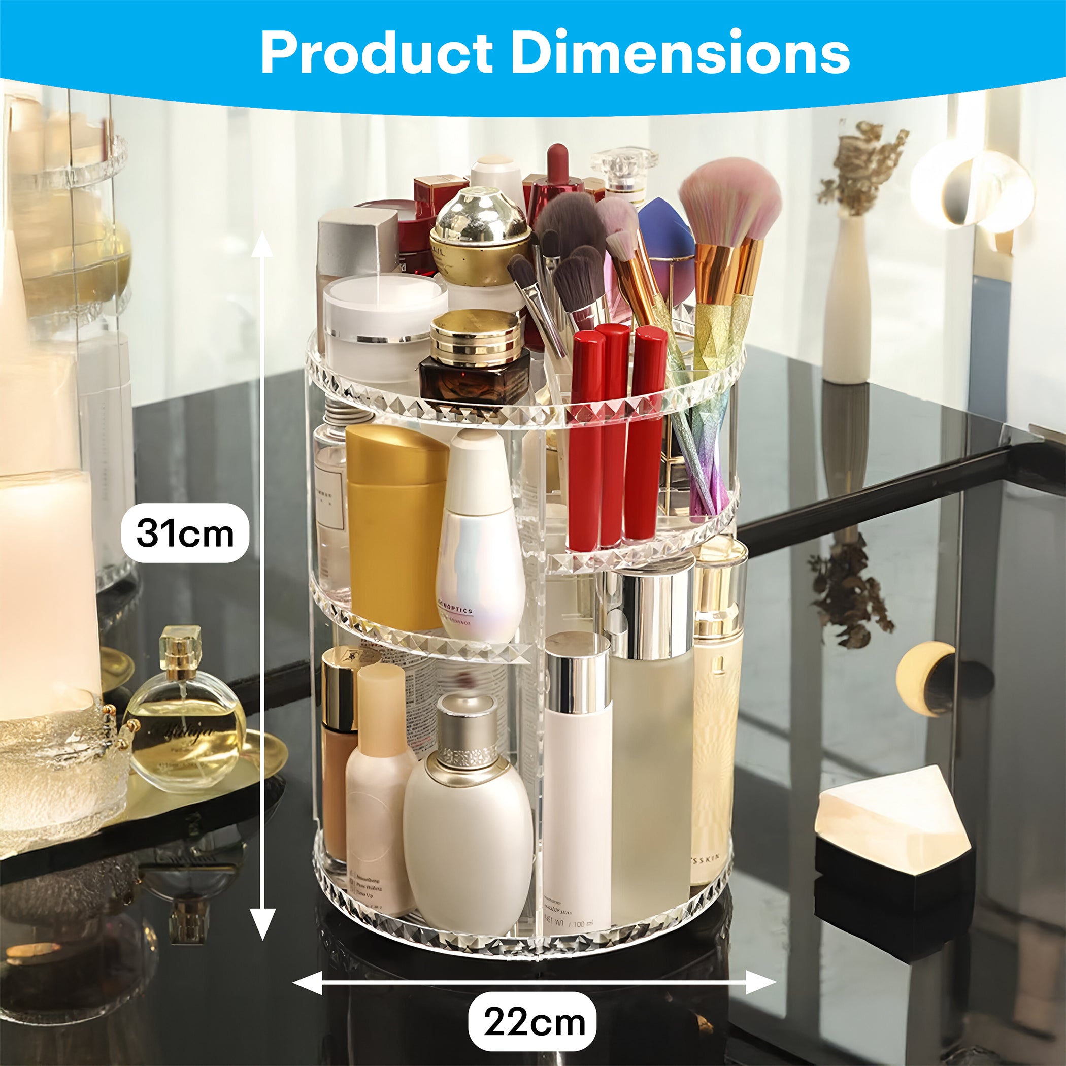 Prime Pick 360 Degree Rotating Cosmetic/Makeup Storage Organizer