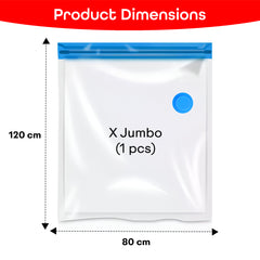 Prime Pick Vacuum Compression Storage Bags With Hand Pump Pack Of-5 X-Jumbo (120X80)Cm