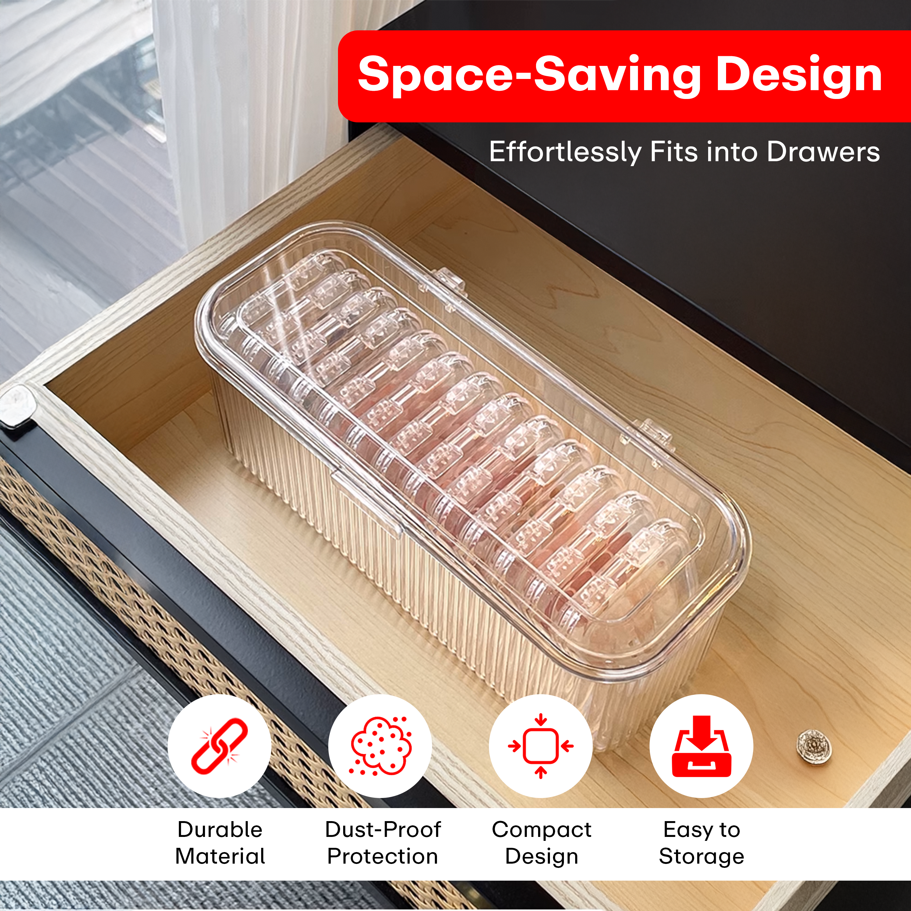 PRIME PICK Transparent Multi-Purpose Beauty Organizer