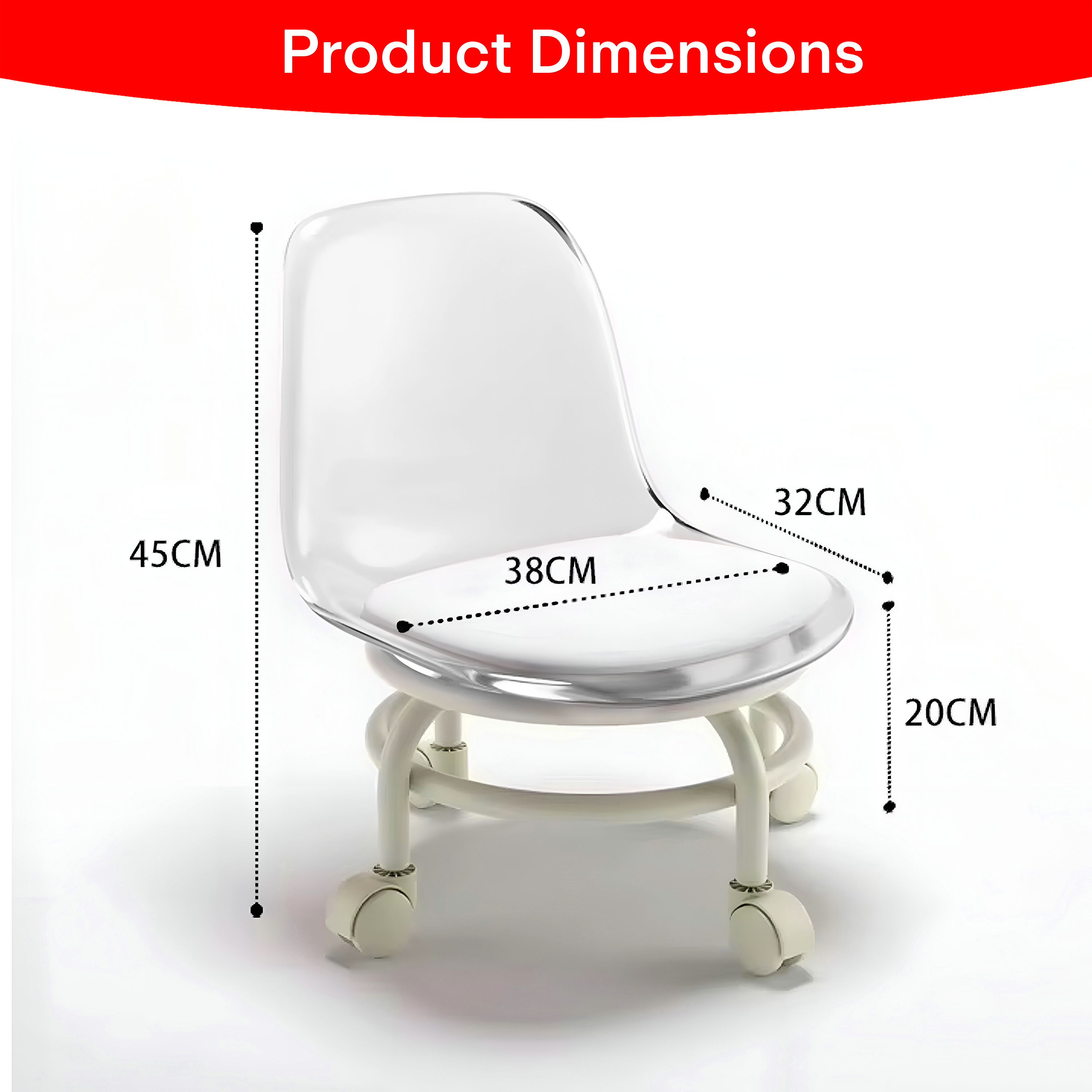 Prime Pick Acrylic 360° Rotatable Transparent Chair For Kids