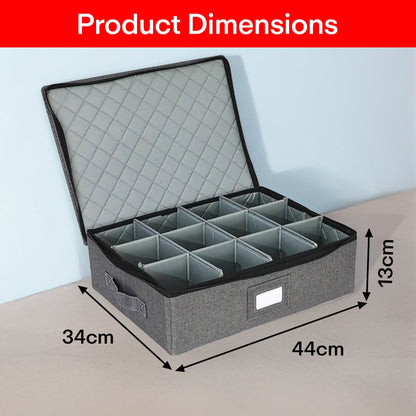 Prime Pick 12 Tea/Coffee Mugs Sets Storage Box With Lid