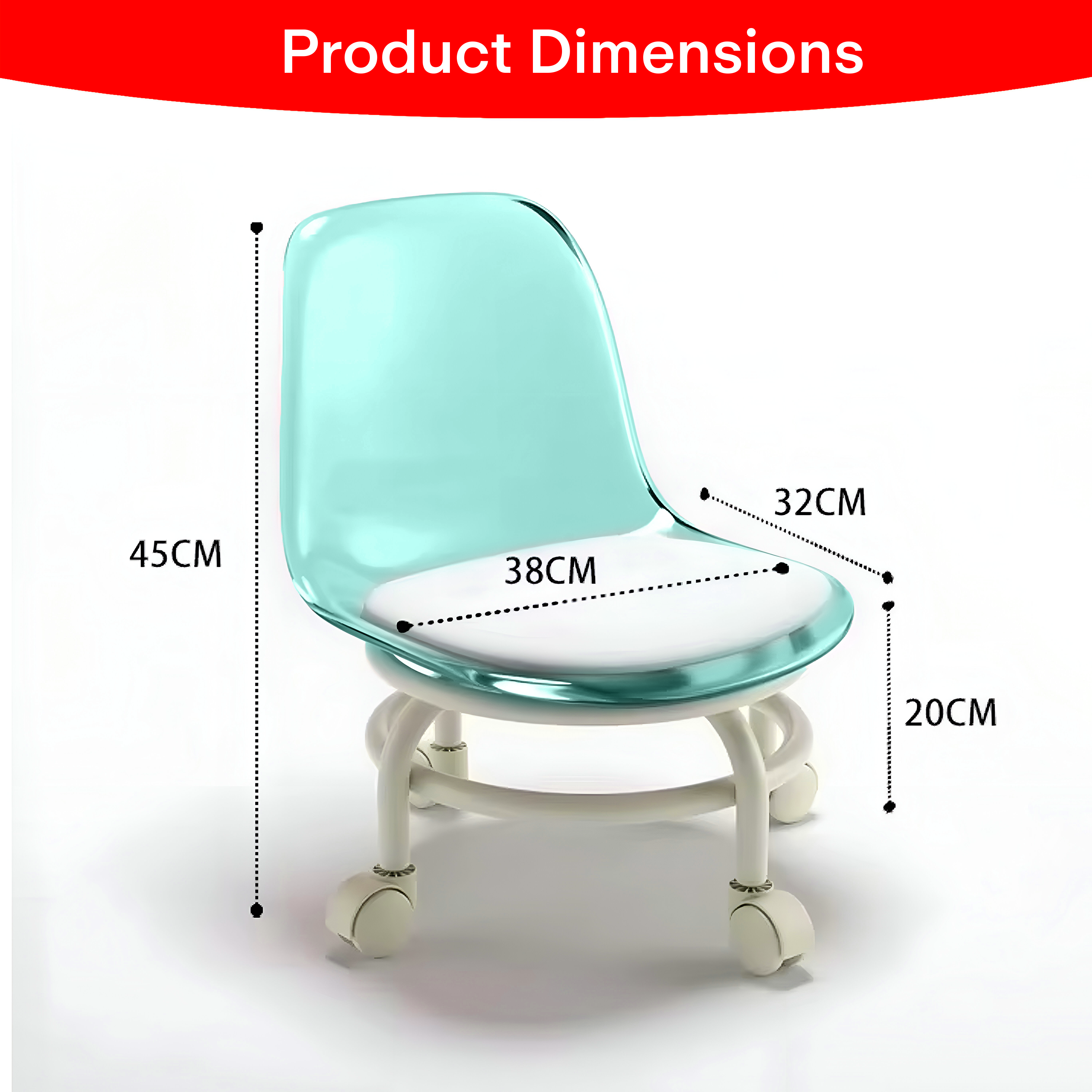 Prime Pick Acrylic 360° Rotatable Transparent Chair For Kids