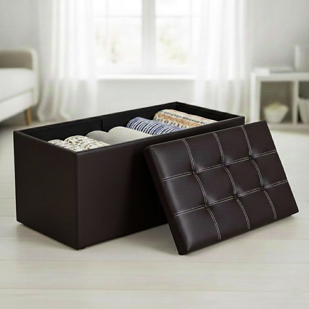 Prime Pick Leather Storage Stool