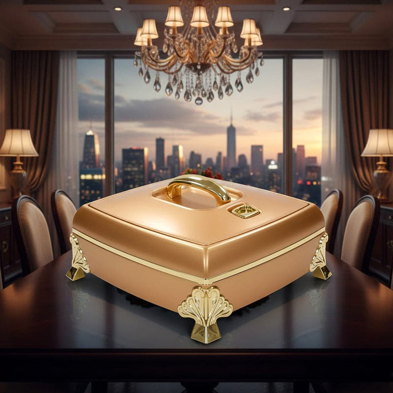 Prime Pick Luxury Rectangular Casserole 5.5L with Golden Legs & Handle