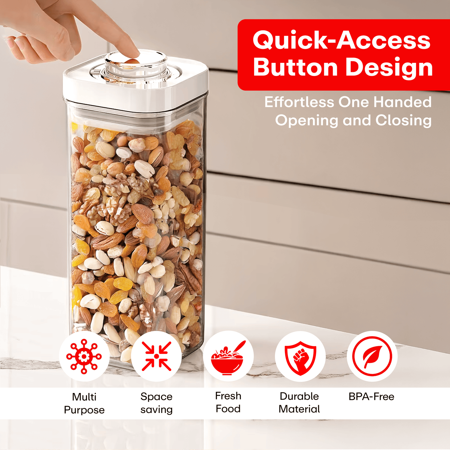 Prime Pick Air Tight Container For Kitchen Storage (1700 ML)