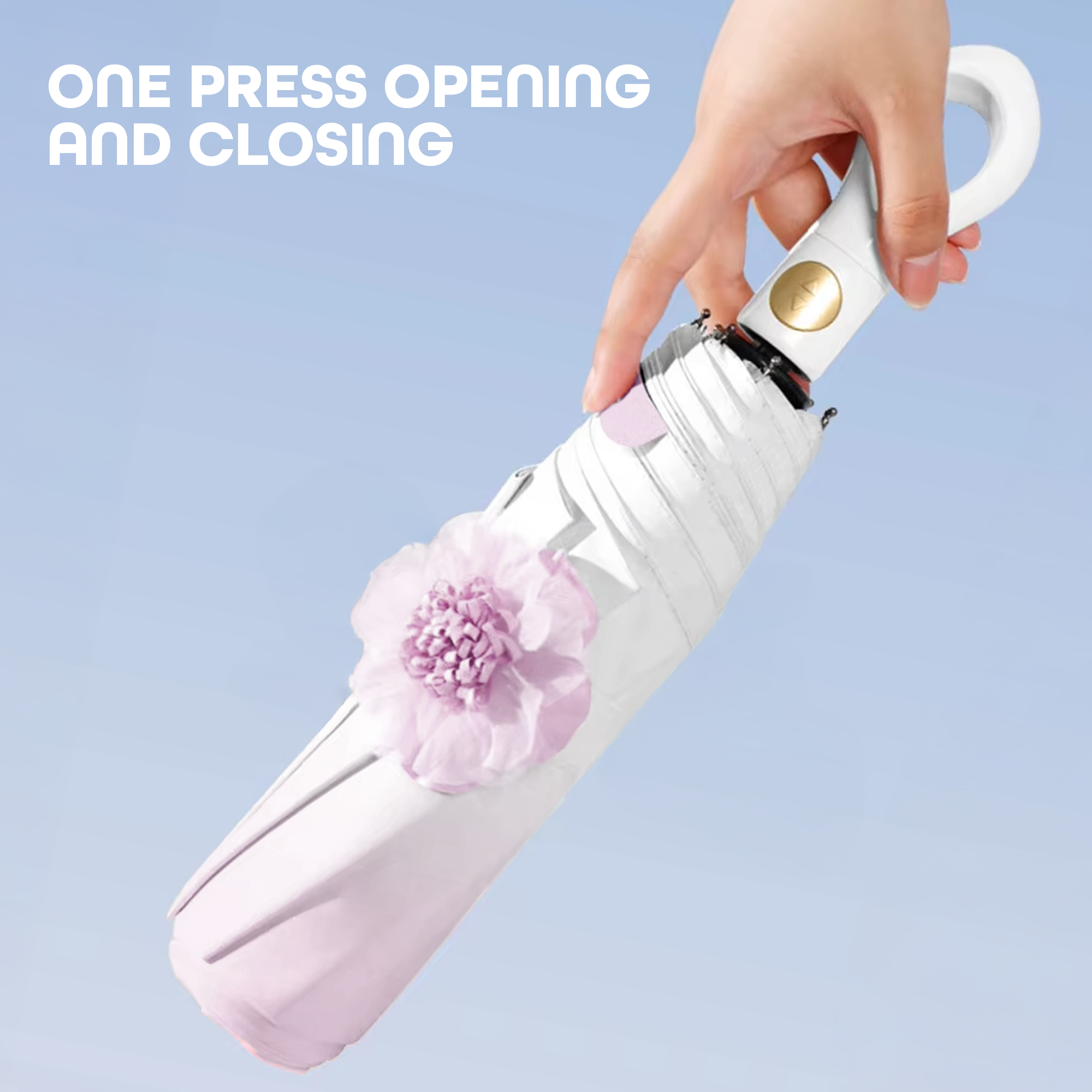 Prime Pick Mini Folding Umbrella With Flower designed