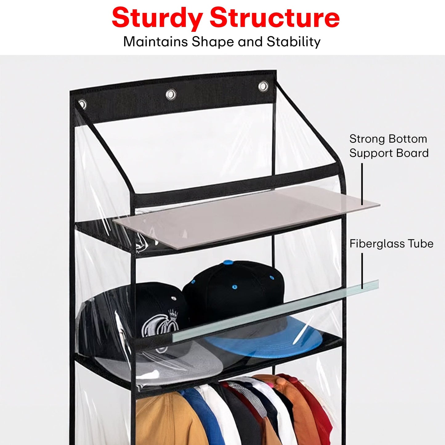 Prime Pick 6Layer Back Door Hanging Organizer Transparent