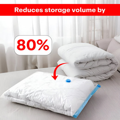 Prime Pick Vacuum Compression Storage Bags With Hand Pump Pack Of-5 Jumbo (100*80)Cm