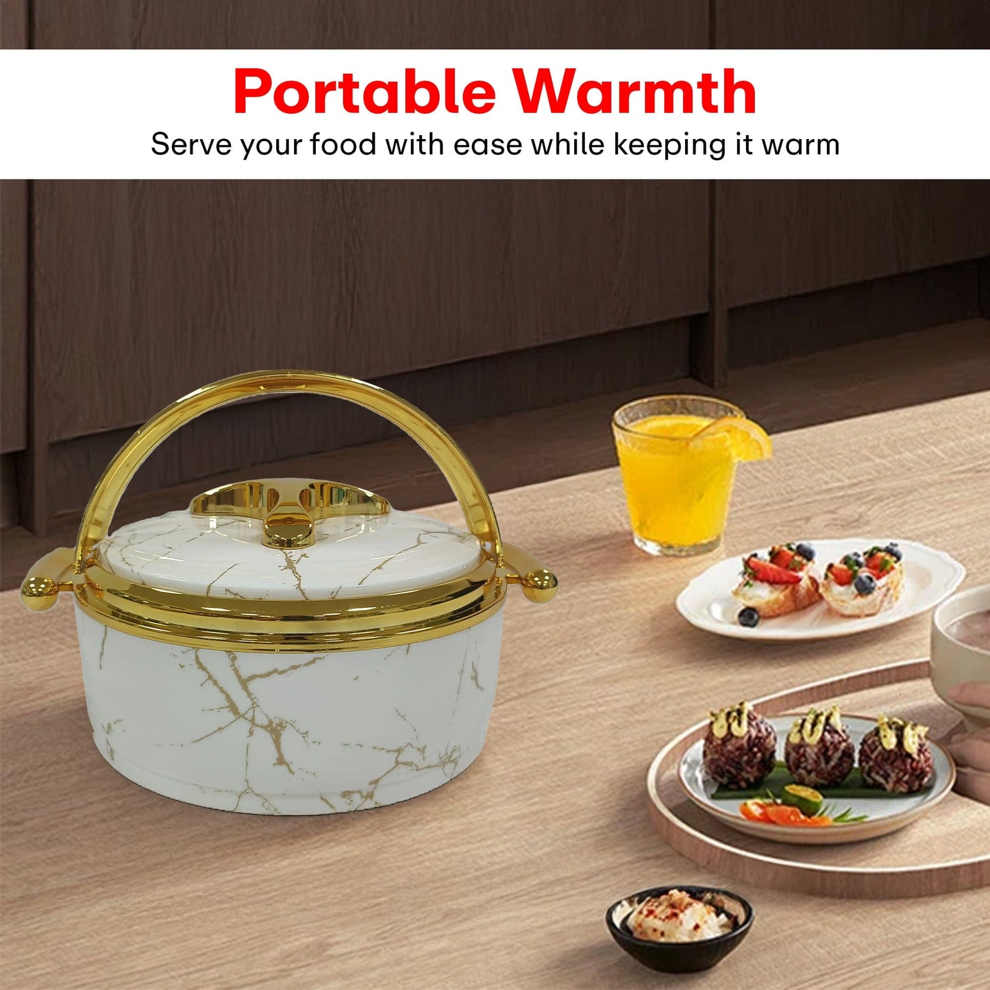 Prime Pick Premium Marble Finish Casserole Set of-3 (1.5L+2L+2.5L)