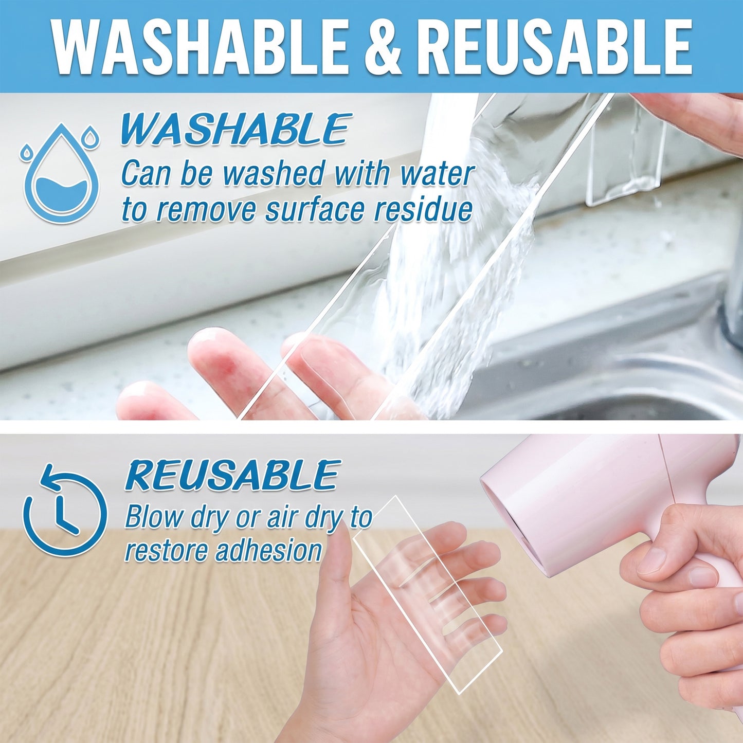 Multipurpose Double Sided Tape 1MM Thickness – Strong Adhesive Nano Tape 3M x 3CM Reusable Wall Mounting Tape