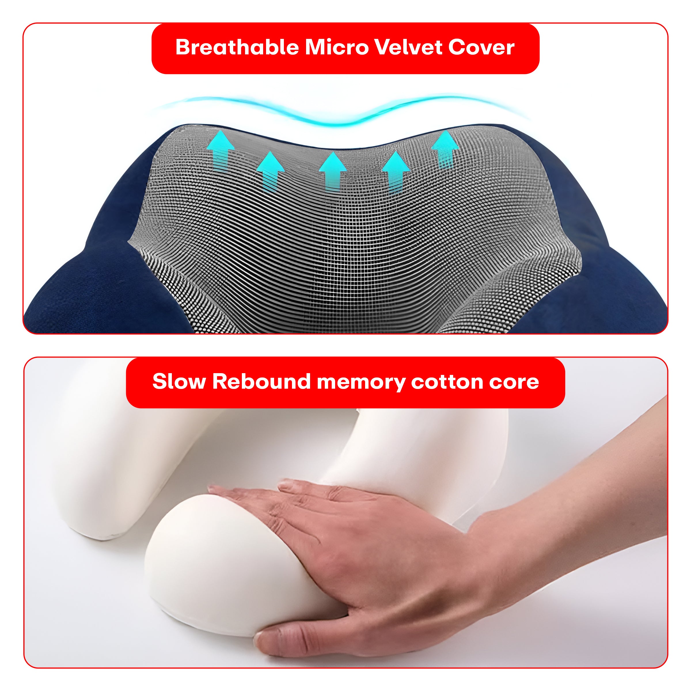 Prime Pick Extra Soft Memory Foam Travel Neck Pillow