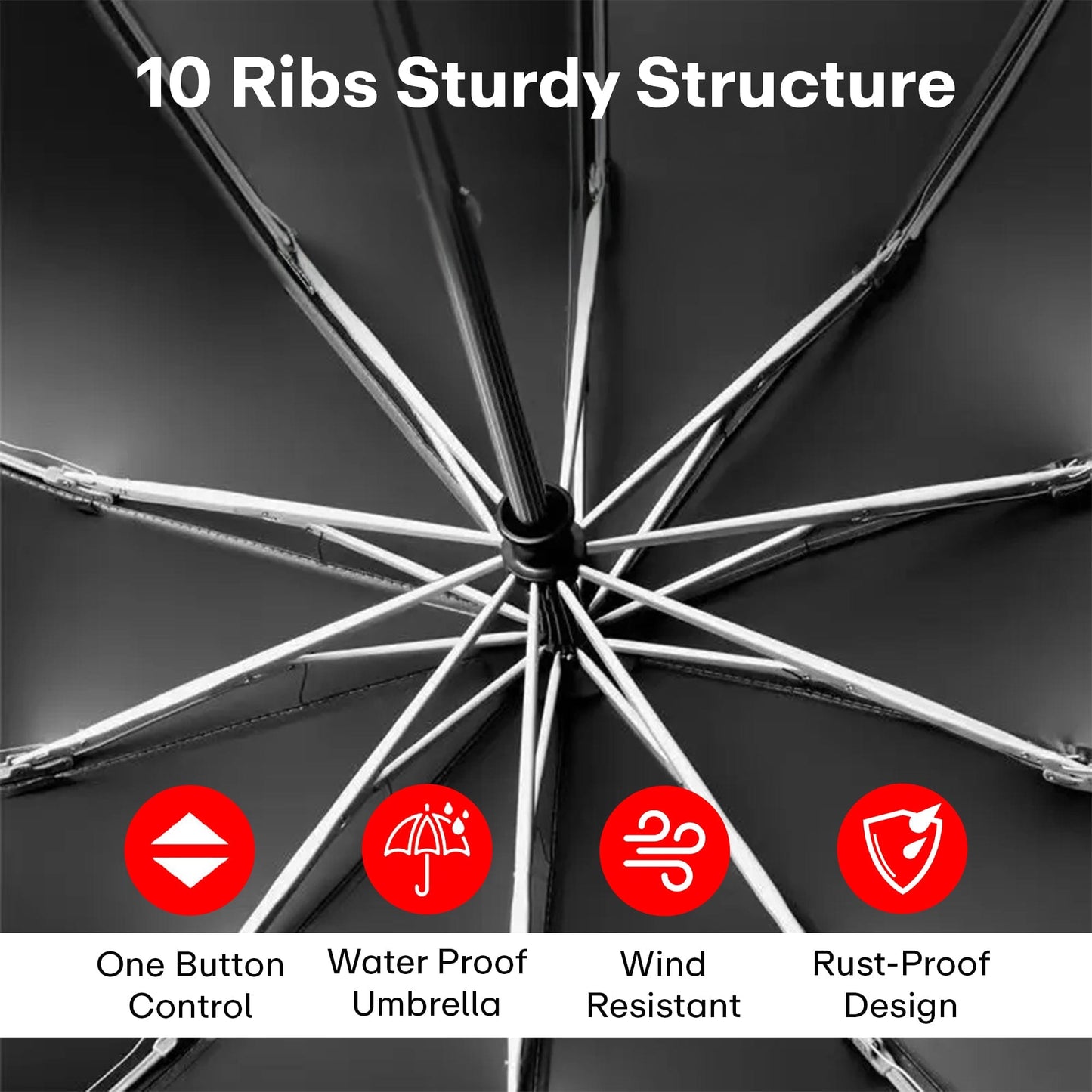 Prime Pick Compact Travel Umbrella With Reflective Strip