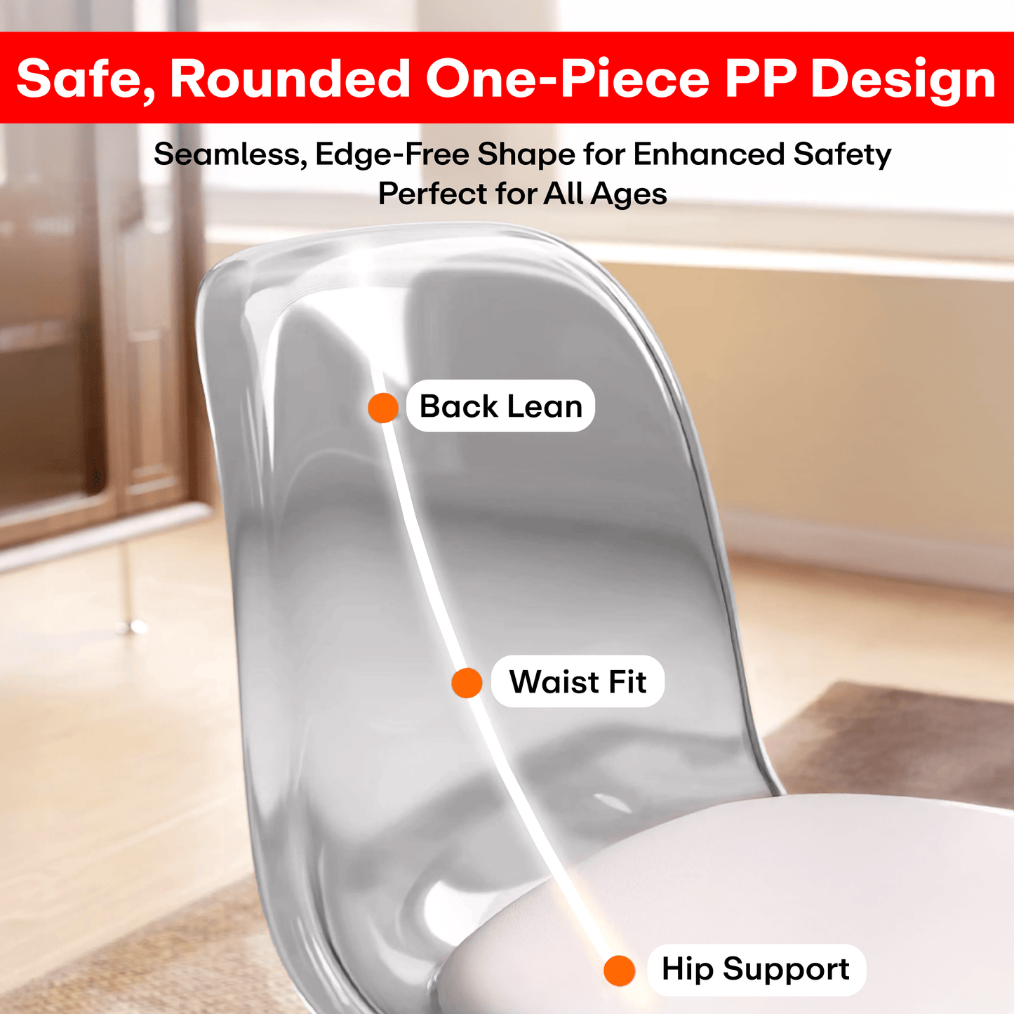 Prime Pick Acrylic 360° Rotatable Transparent Chair For Kids