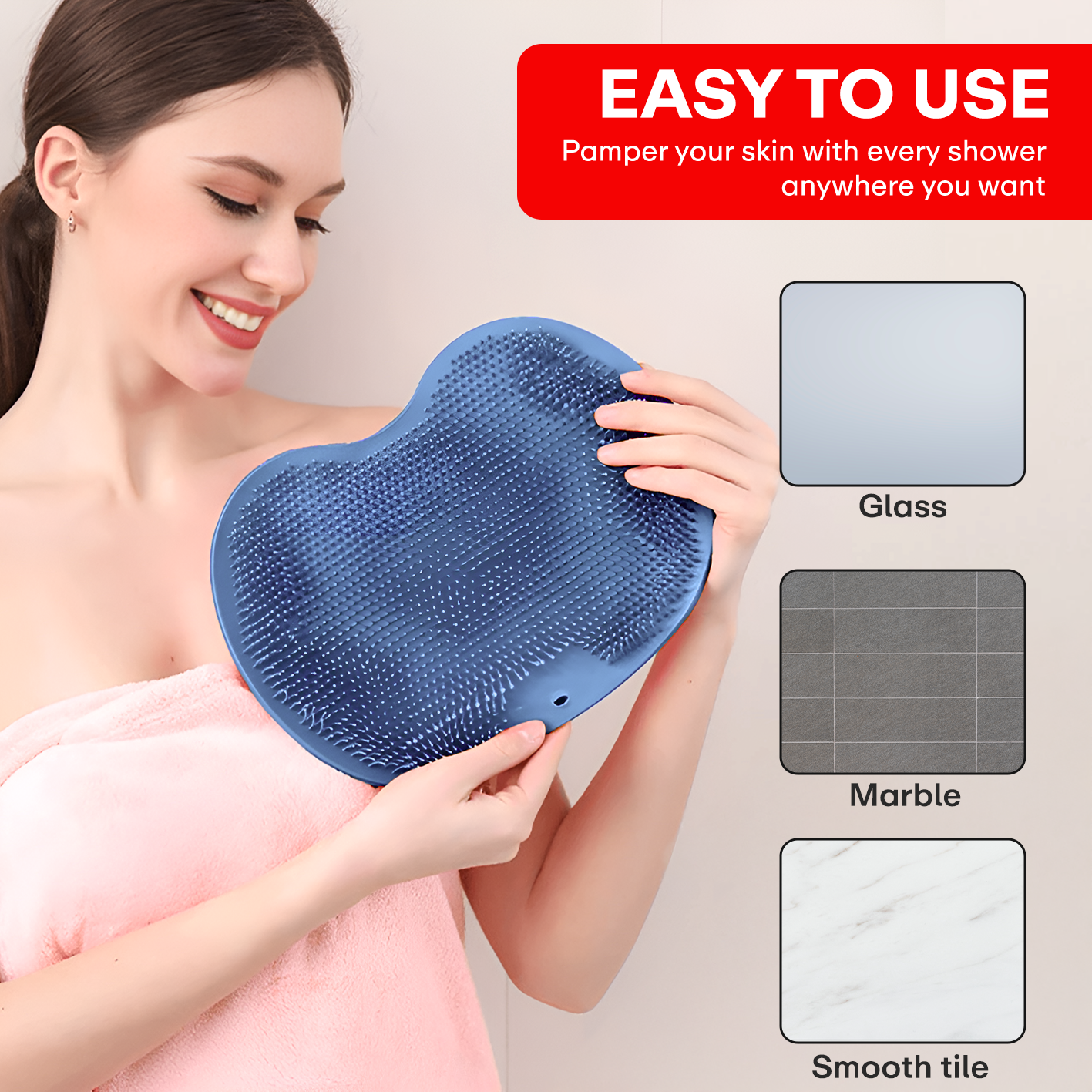 Prime Pick Shower Foot & Back Scrubber/Anti Slip Bathmat