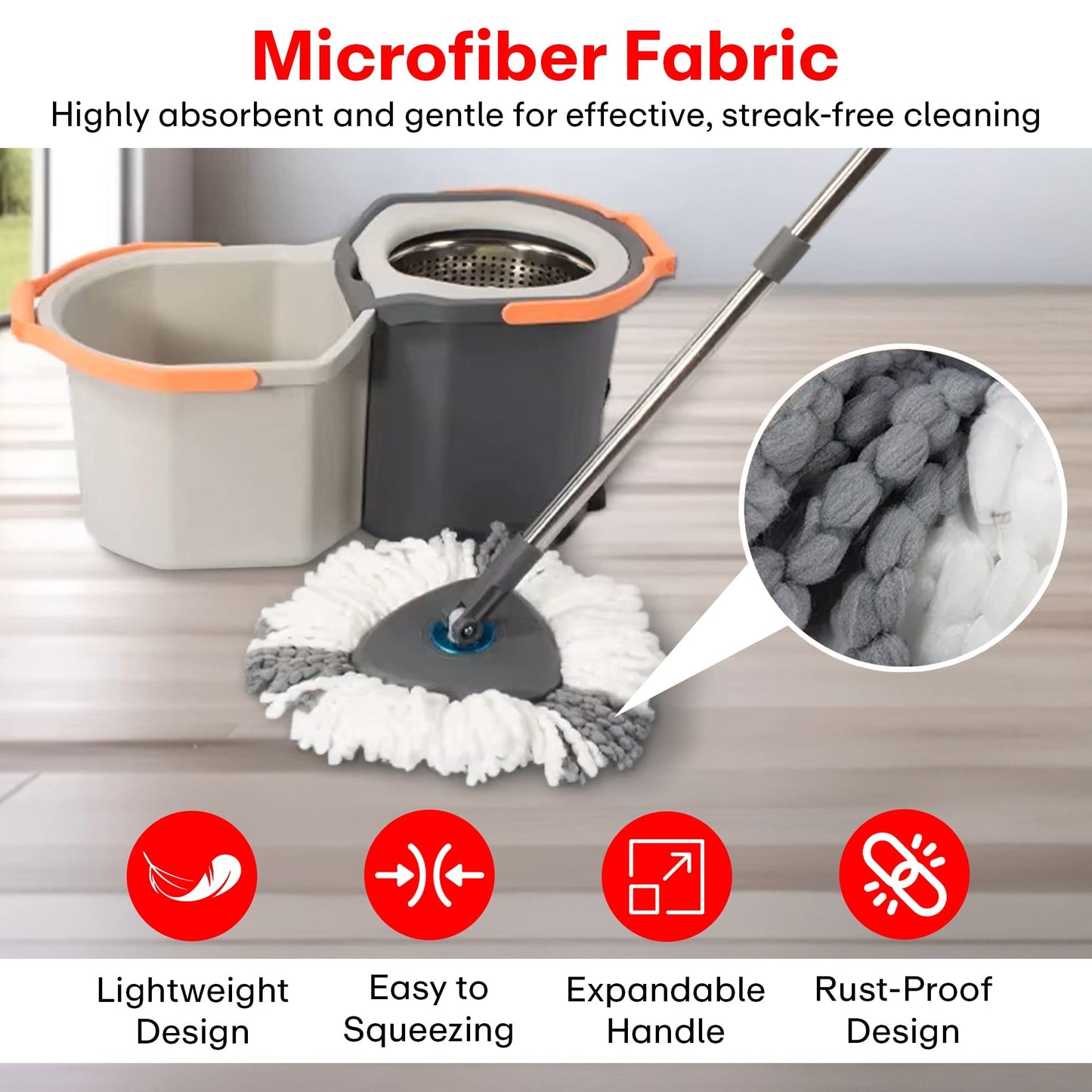 Prime Pick Twin Spin Mop With Pedal  With Triangle Mop Stand