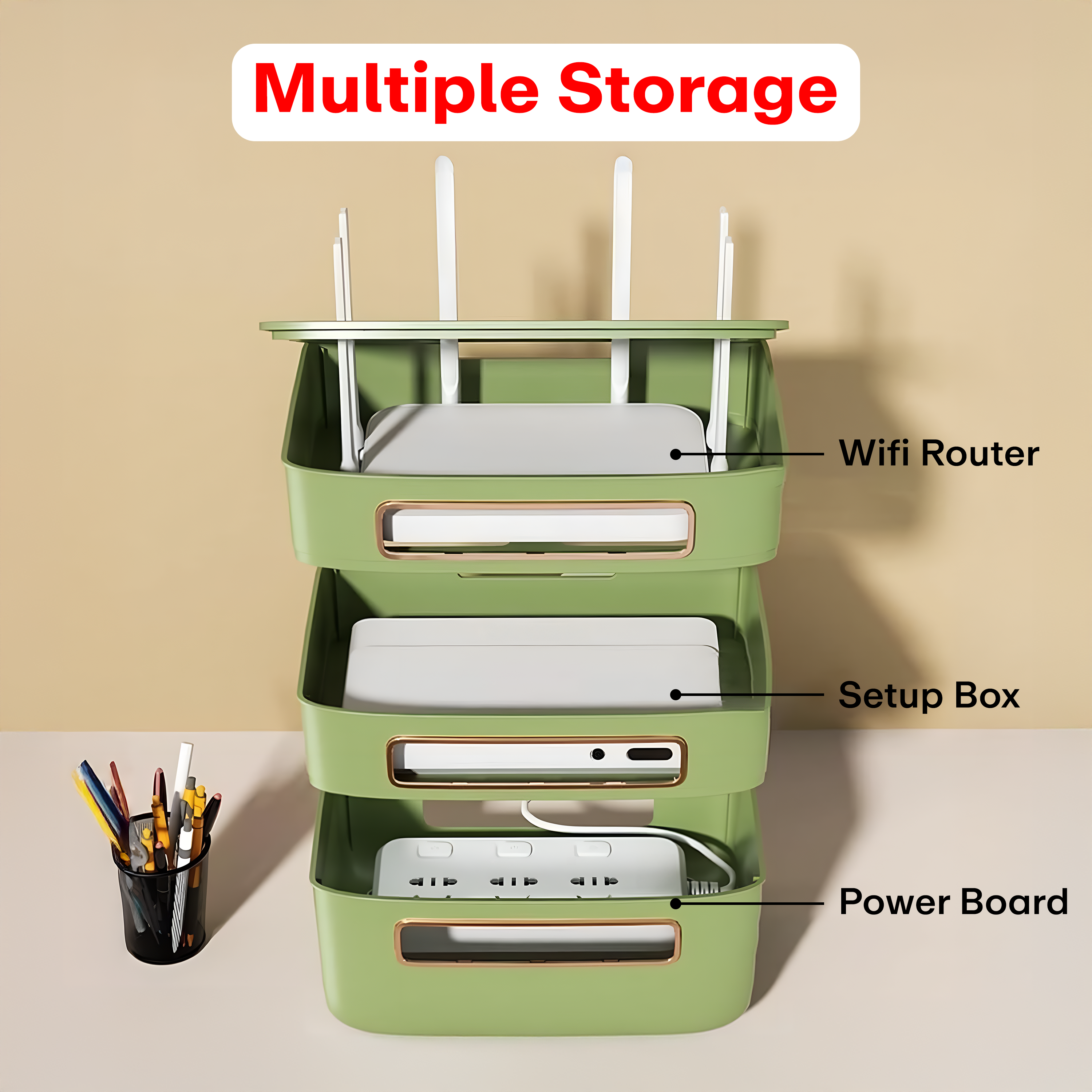 Prime Pick Acrylonitrile Butadiene Styrene Wifi Router Storage Box