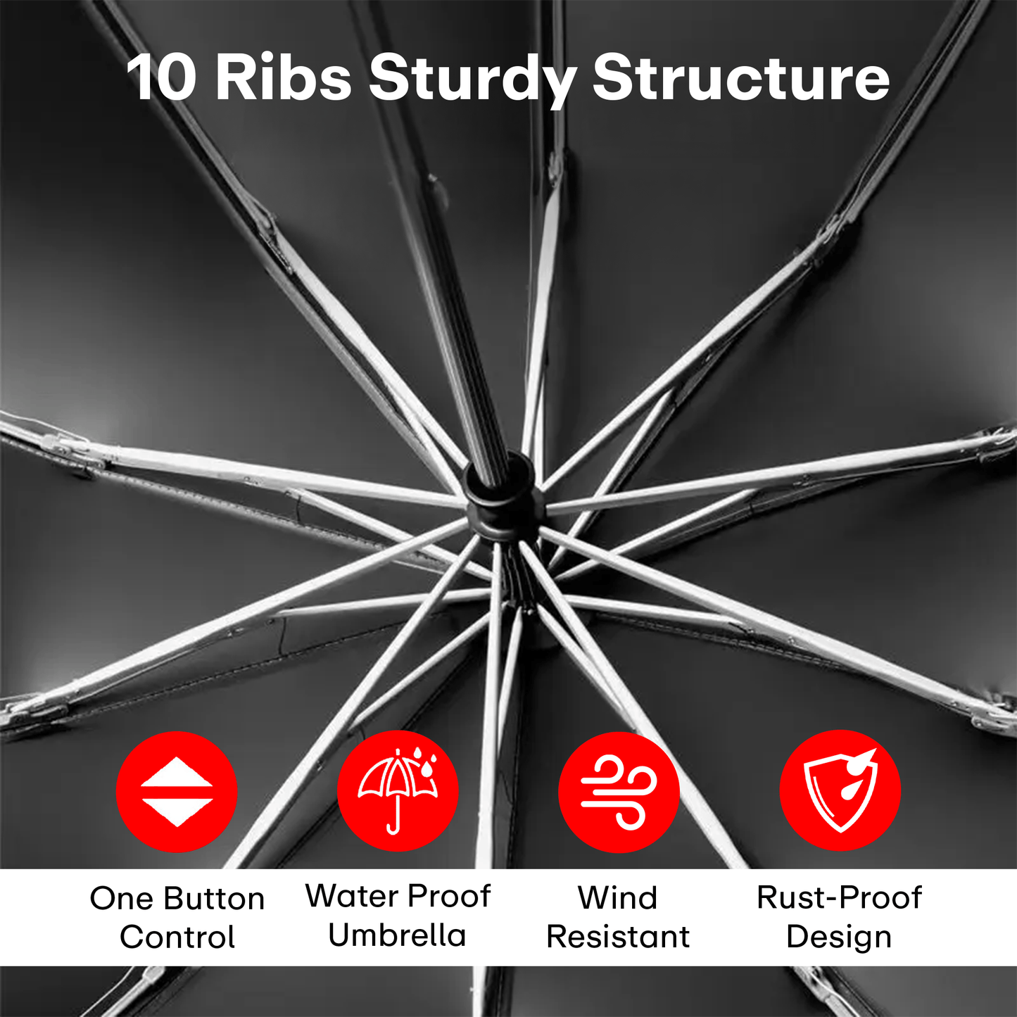 Prime Pick Compact Travel Umbrella With Reflective Strip