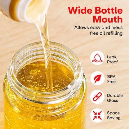 Prime Pick 180ml Oil Dispenser Bottle with Silicone Built-in Brush