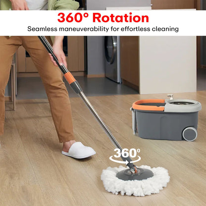 Prime Pick Spin Mop With Wheels Stainless Steel Basket