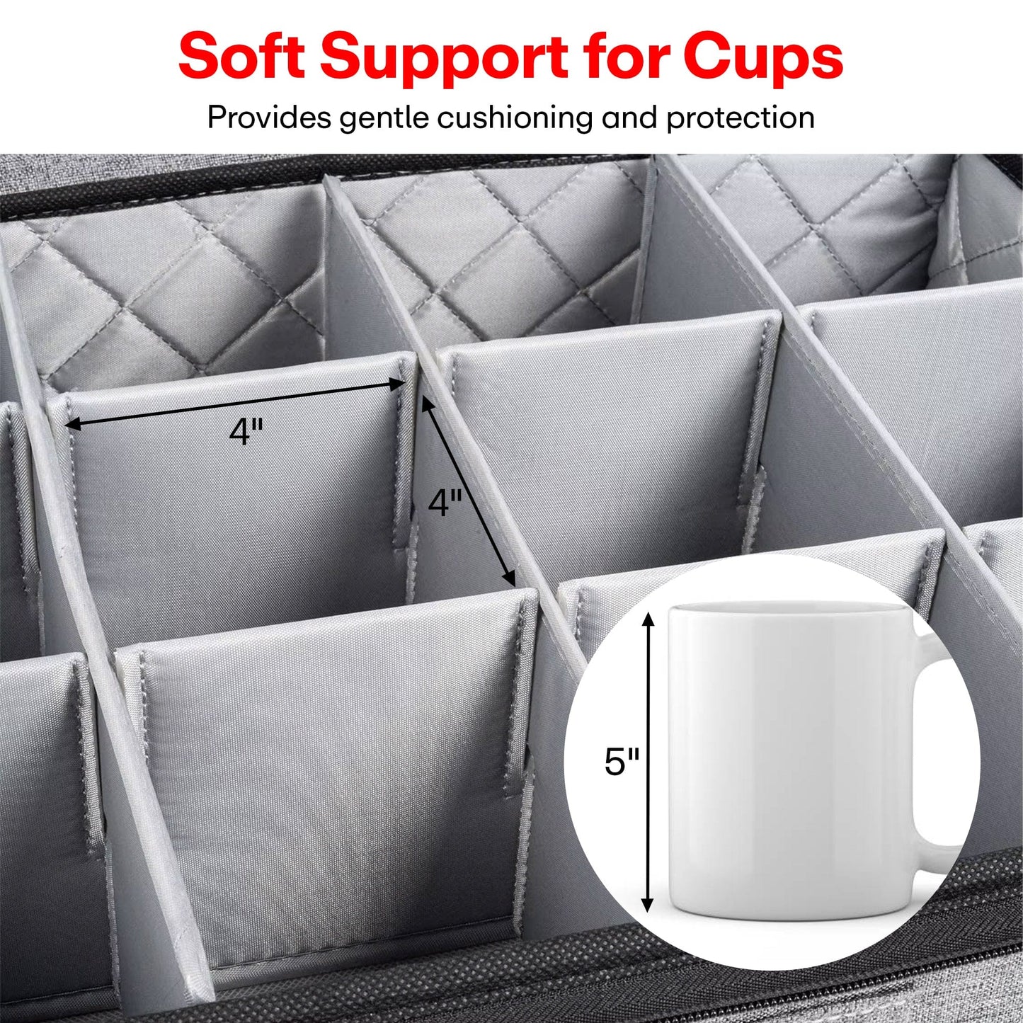 Prime Pick 12 Tea/Coffee Mugs Sets Storage Box With Lid