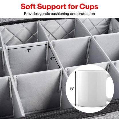 Prime Pick 12 Tea/Coffee Mugs Sets Storage Box With Lid
