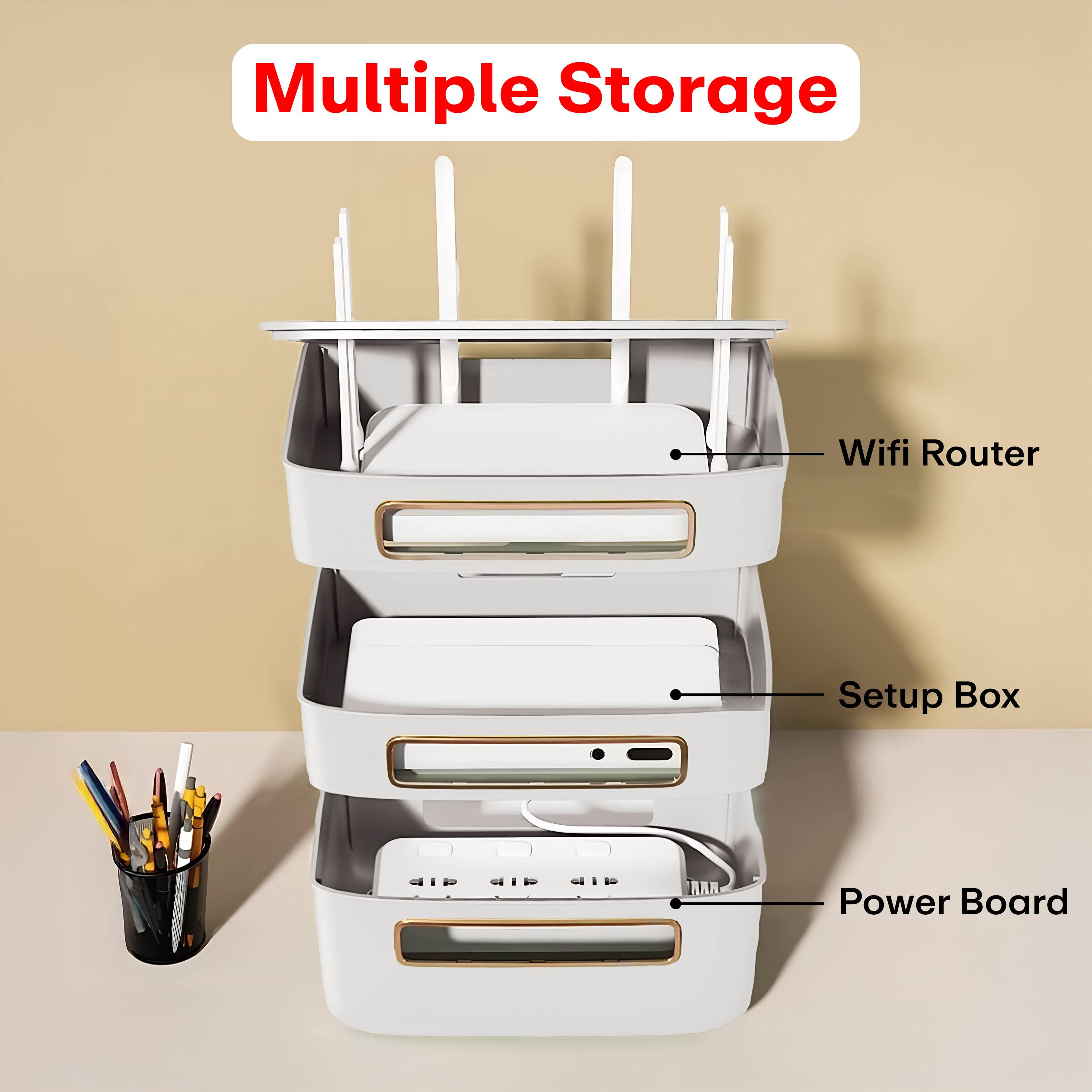 Prime Pick Acrylonitrile Butadiene Styrene Wifi Router Storage Box