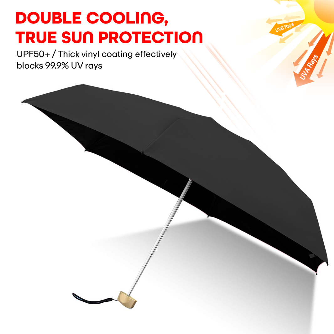 PRIME PICK Compact Travel Umbrella - Windproof & UV Protection Mini Umbrella with Anti-Slip Handle for Men, Women, & Kids - Lightweight, Foldable, 95% UV Block, Rain & Sun Coverage