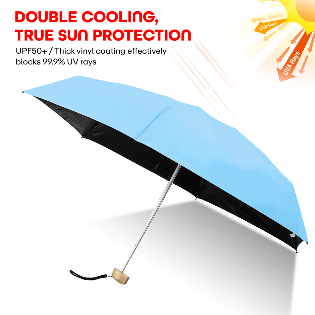 PRIME PICK Compact Travel Umbrella - Windproof & UV Protection Mini Umbrella with Anti-Slip Handle for Men, Women, & Kids - Lightweight, Foldable, 95% UV Block, Rain & Sun Coverage