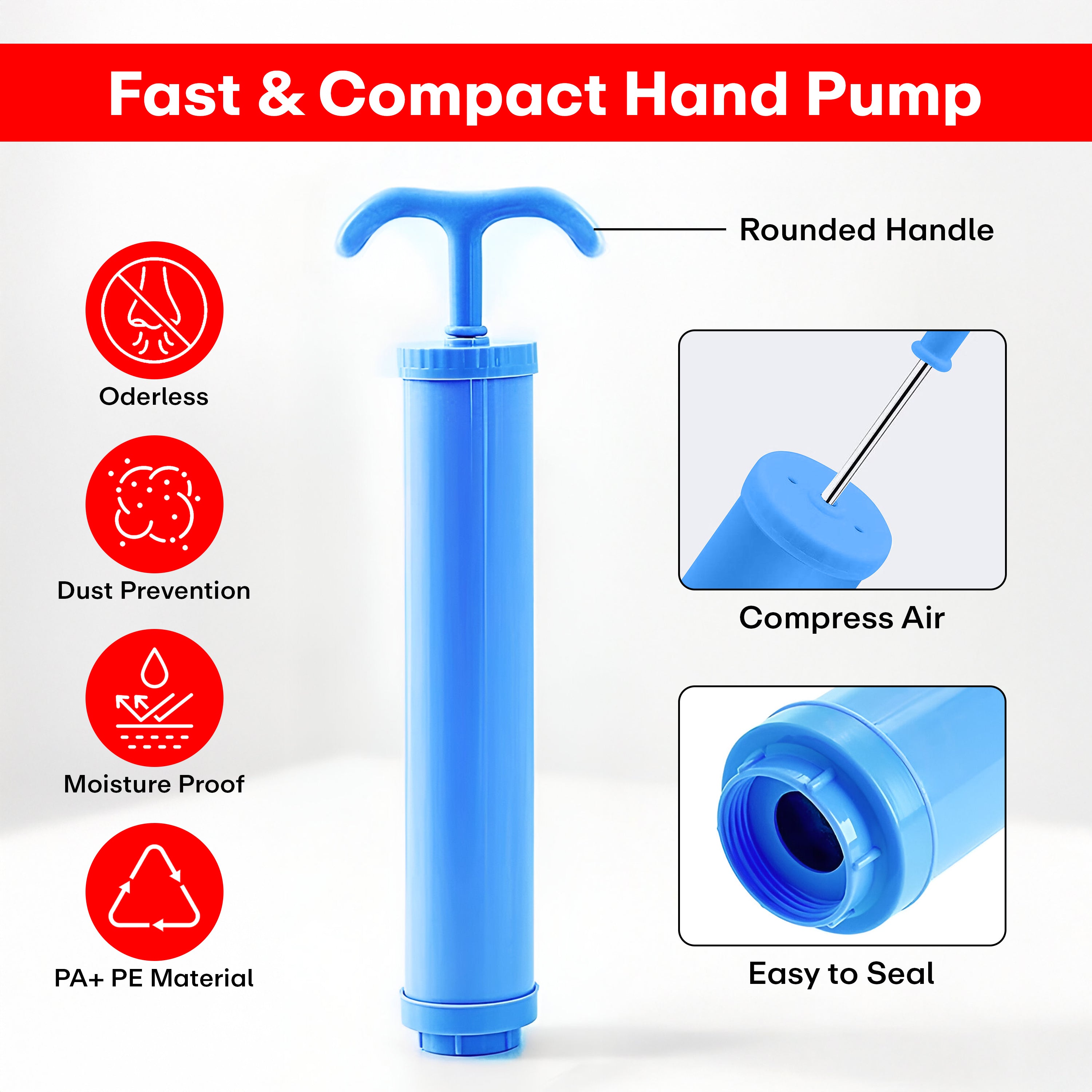 Prime Pick Vacuum Compression Storage Bags With Hand Pump Pack Of-5 Medium (70X50)Cm