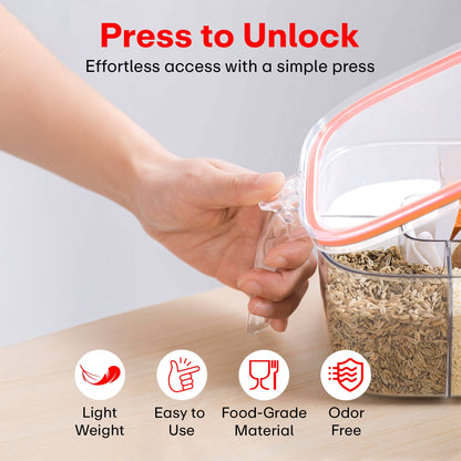 Prime Pick Multi-Grid Seasoning Box with Lid – Orange