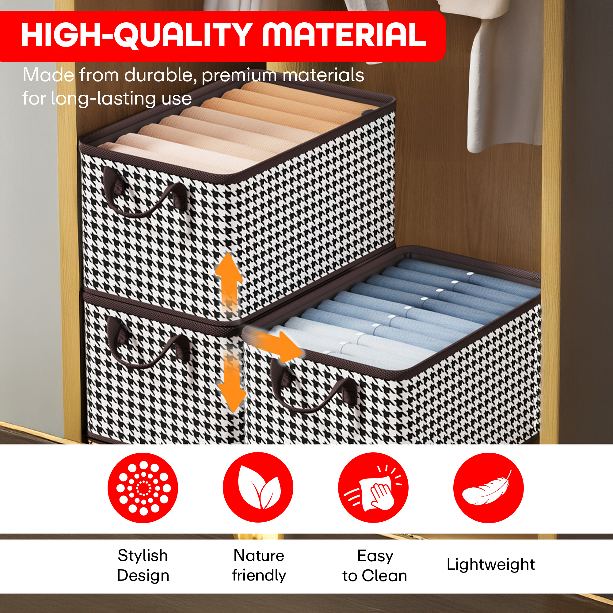 Prime Pick Foldable Cloth Organizer without Lid