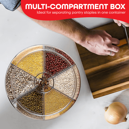 Prime Pick Grocery Organiser 360° Rotating With 6 Grid Dispenser