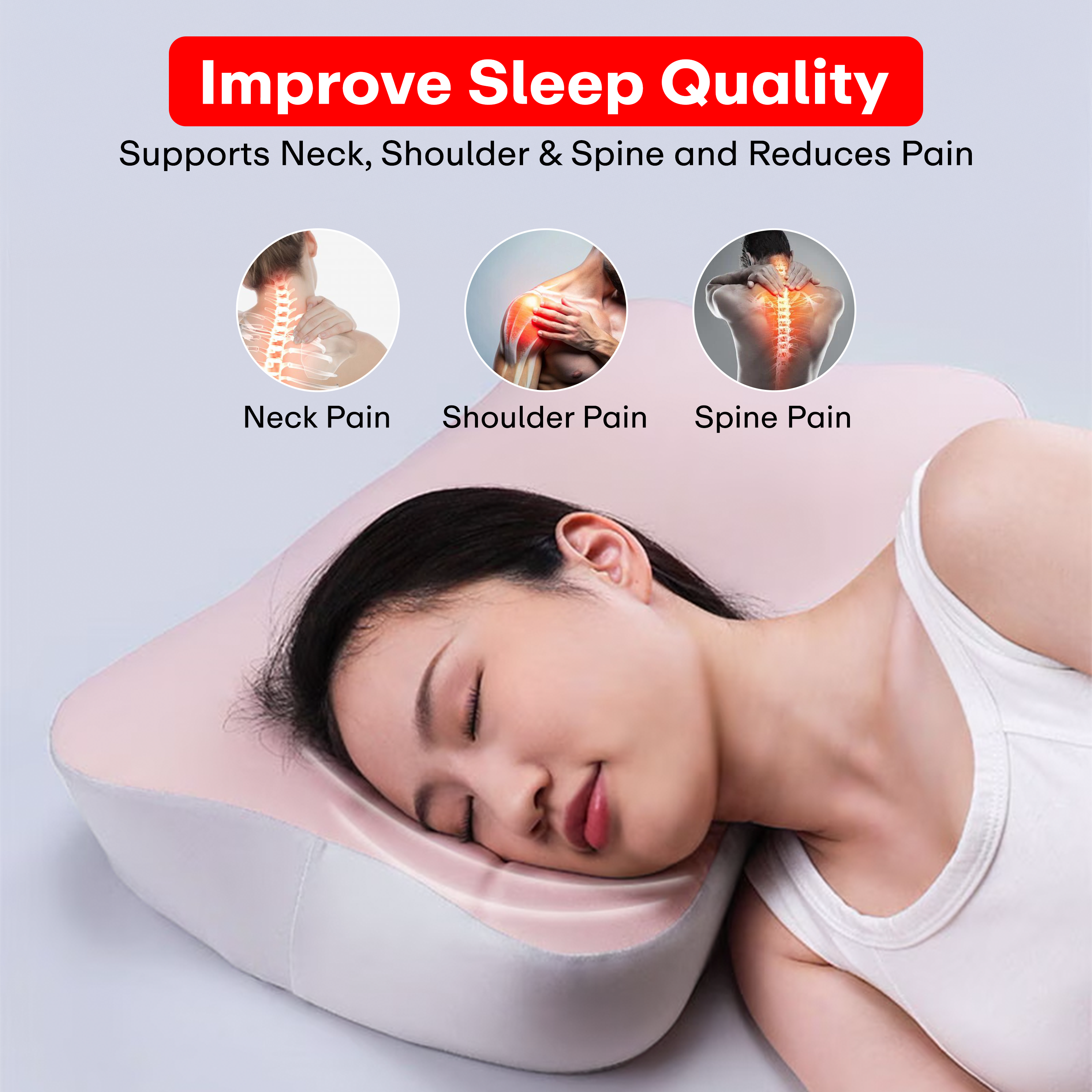 Prime Pick Spine Soothie Memory Foam Orthopedic Pillow