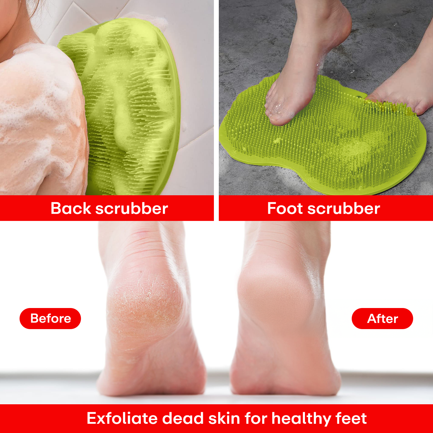 Prime Pick Shower Foot & Back Scrubber/Anti Slip Bathmat