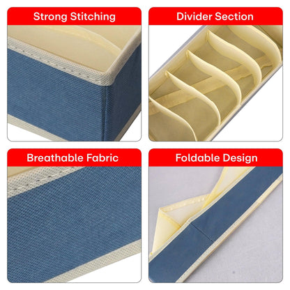 Prime Pick 6 Compartment Underwear Storage Box