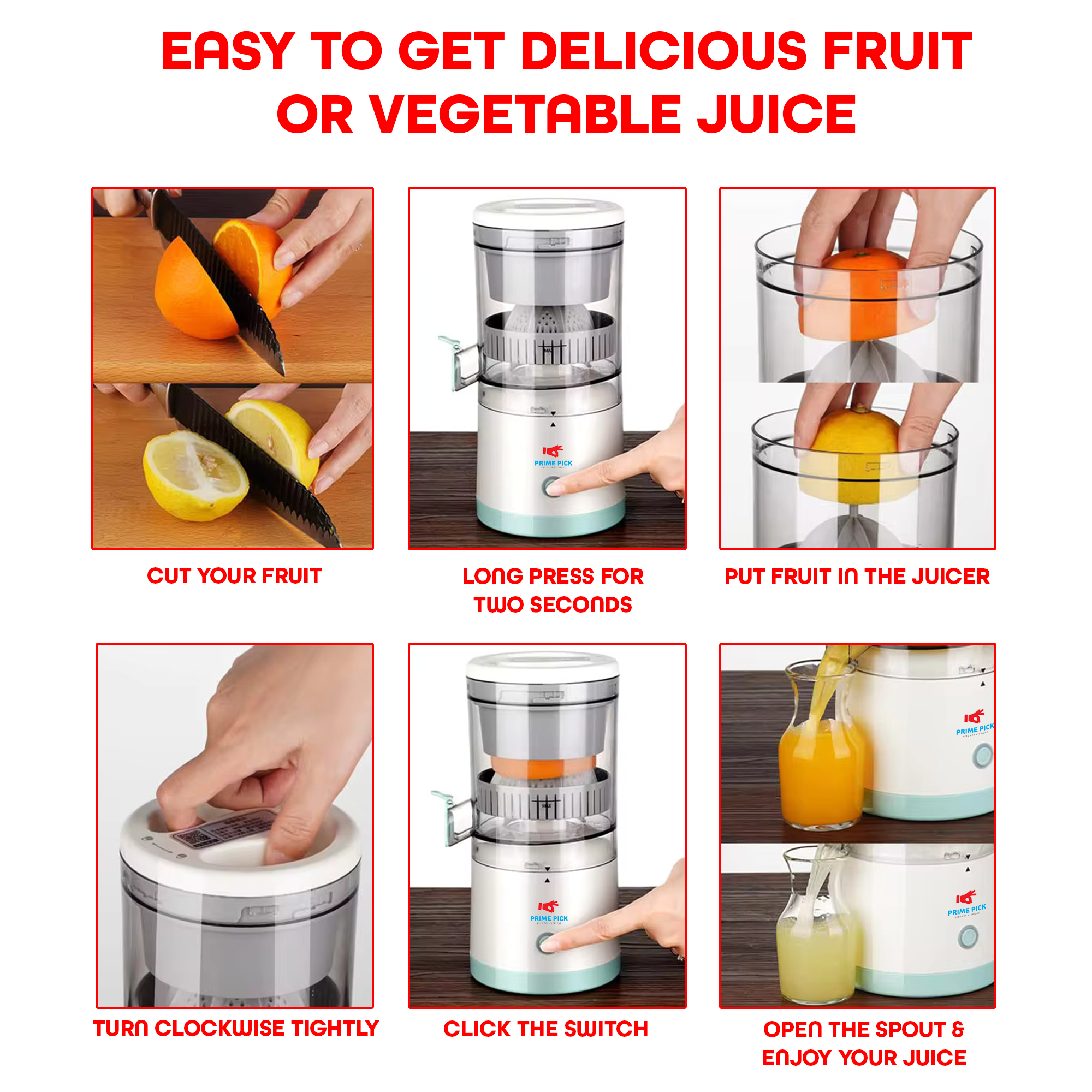 Prime Pick Rechargeable Portable Citrus Juicer