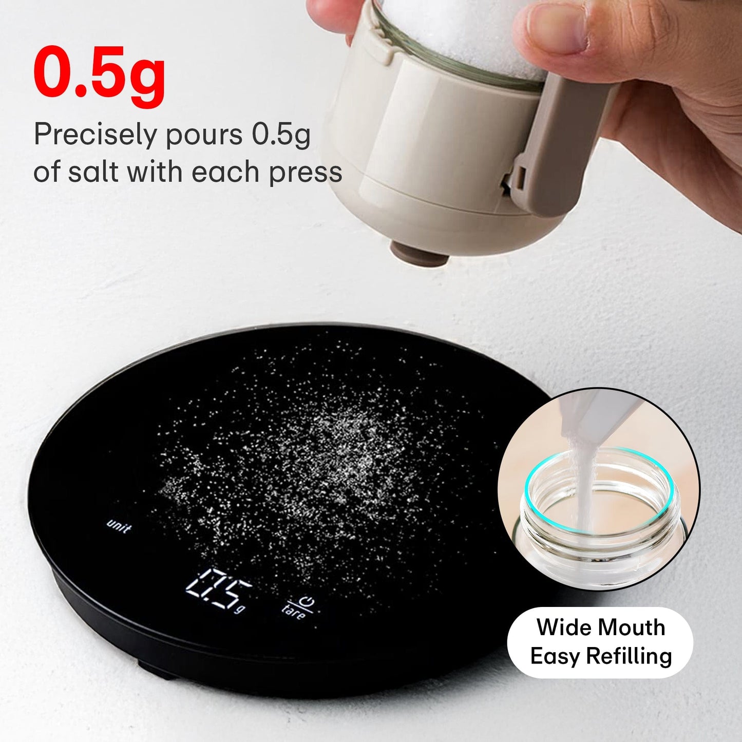 Prime Pick Salt & Pepper Containers – Set of 2, 250ml (Grey)